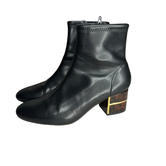 Chico's Tort Heel Black Boots Black Cheetah Size 8M - Picture 3 of 14